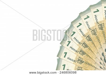 Some 1 Azerbaijani Manat Bank Notes With Copy Space