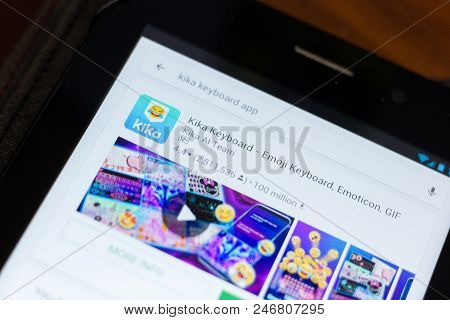 Ryazan, Russia - June 24, 2018: Kika Keyboard - Emoji Keyboard, Emoticon, Gif Icon On The List Of Mo