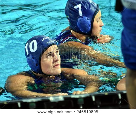 Budapest, Hungary - Jul 16, 2017. Bujka Barbara (hun) Fights With Japan Team In The Preliminary Roun