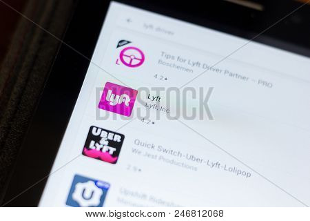 Ryazan, Russia - June 24, 2018: Lyft Icon On The List Of Mobile Apps