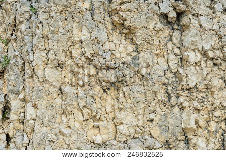 Textured Stone Background Rubble Ballast In Natural Form In The Rock Wall.