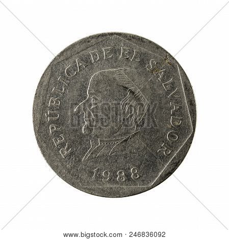 25 Salvadoran Centavo Coin (1988) Reverse Isolated On White Background