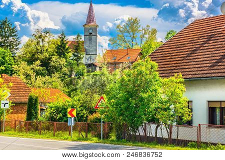 Scenic View At Desinic Picturesque Village In Zagorje Region, Northern Croatia.