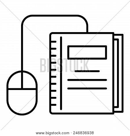 Click On Book Icon. Outline Illustration Of Click On Book Vector Icon For Web Design Isolated On Whi