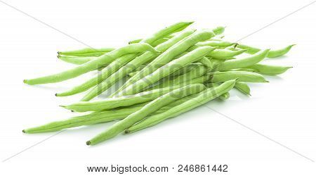 Fresh Yardlong Bean Isolated On White Background