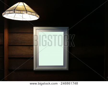 Illuminated Blank Billboard With Copy Space For Your Text Message Or Content, Advertising Mock Up Ba