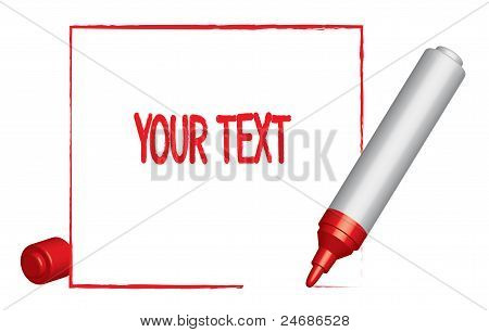 Textový rámeček a červeným fixem