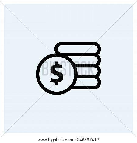 Coins Icon Vector Icon On White Background. Coins Icon Modern Icon For Graphic And Web Design. Coins