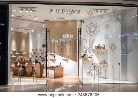 Melisa Shop At Central Rama 9, Bangkok, Thailand, Apr 30, 2018 : Luxury And Fashionable Footwear Bra