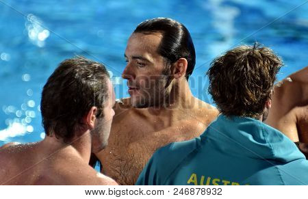 Budapest, Hungary - Jul 17, 2017. GOR-NAGY Miklos, hungarian waterpolo player. FINA Waterpolo World Championship was held in Alfred Hajos Swimming Centre.