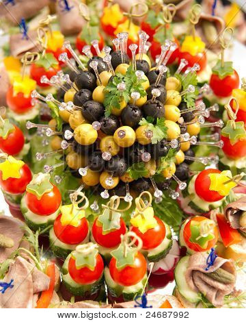Canapé appetizer.