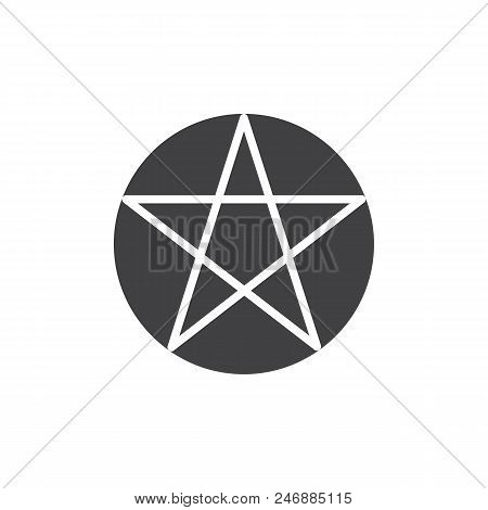 Pentagram Or Pentalpha Vector Icon. Filled Flat Sign For Mobile Concept And Web Design. Paganism Sim