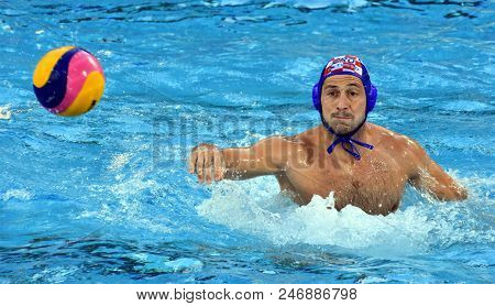 Budapest, Hungary - Jul 17, 2017. Setka Andelo (cro) Playing Against The Usa Team In The Preliminary
