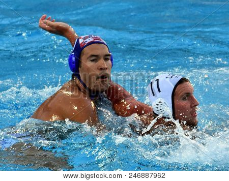 Budapest, Hungary - Jul 17, 2017. Krapic Ivan (cro) Playing Against Roelse Alex (usa) In The Prelimi