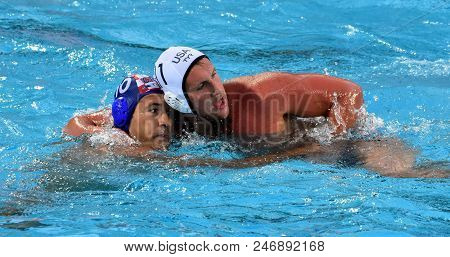 Budapest, Hungary - Jul 17, 2017. Krapic Ivan (cro) Playing Against Roelse Alex (usa) In The Prelimi