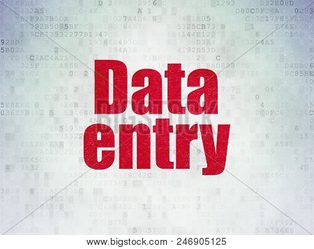 Information Concept: Painted Red Word Data Entry On Digital Data Paper Background