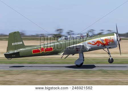Lethbridge, Australia - November 23, 2014: Nanchang Cj-6a Former Chinese Air Force Single Engine Tra