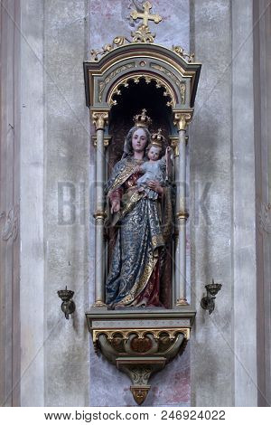 SVETA MARIJA NA MURI, CROATIA - MARCH 17: Our Lady of Mount Carmel, statue in the Church of Assumption in Sveta Marija na Muri, Croatia on March 17, 2012.
