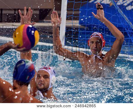 Budapest, Hungary - Jul 25, 2017. Bijac Marko, Goalkeeper Of The Croatia Team. Fina Waterpolo World 