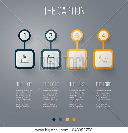 Icon Line Relatives Set Of Home, Cradle, Mirror And Other Vector Objects. Also Includes Bed, Mirror,
