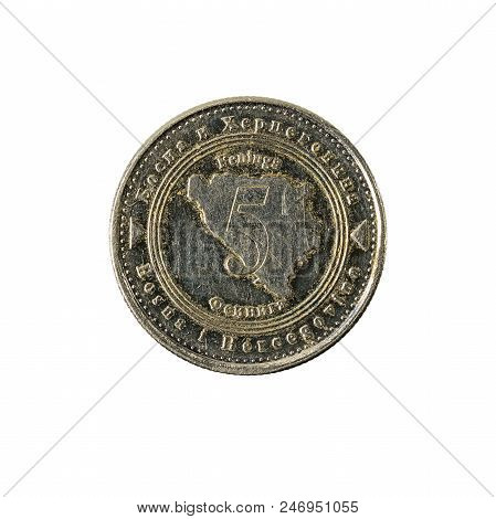 5 Bosnia And Herzegovina Convertible Fening Coin (2005) Obverse Isolated On White Background