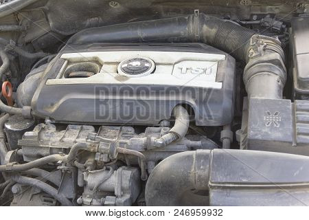 Moscow, Russia - June 12, 2018; 1.8 Liter Engine, Tsi, Skoda Octavia