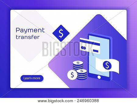 Concepts Mobile Payments, Personal Data Protection. Header For Website With Smartphone And Bank Card