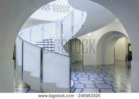 London, Uk - August 15, 2017 - Spiral Staircase At Tate Britain