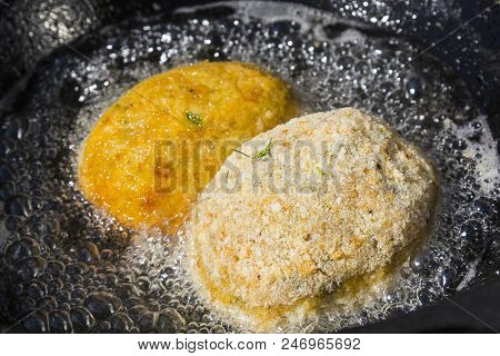 Scotch Eggs Frying In Deep Fat, Keto Diet
