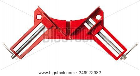 Construction Clamps Composition On A White Background, Isolate