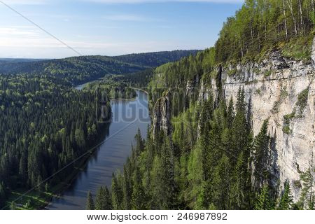 Landscape Without Sky - Wooded Canyon Of The Northern River With Rocks, A Top View (the Usva River I
