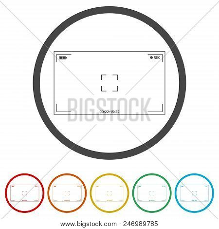 Camera Viewfinder, 6 Colors Included On White Background