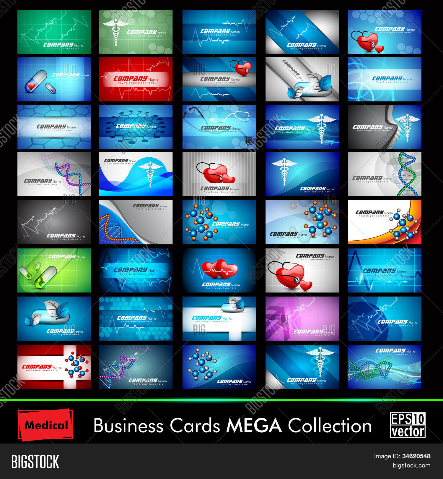 mega collection of 40 abstract medical business cards or visiting cards on different topic arrange - 40 Horizontal Business Cards Good mega collection of 40 abstract medical business cards or visiting cards on different topic arrange - 40 Horizontal Business Cards Good