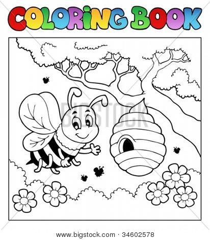 Malebog bugs temabillede 4 - vektor illustration.