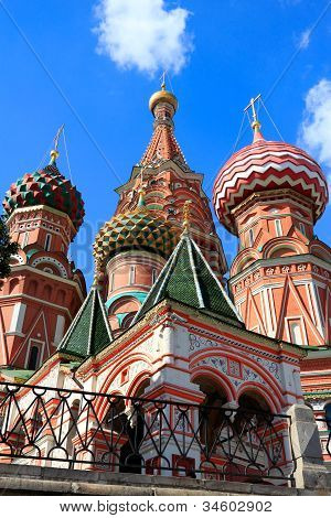 Saint Basil's Cathedral. Lav vinkel View.