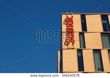 Stockholm, Sweden - January 19, 2020: View Of The Scandic Hotels Logo At The Continental Hotel.