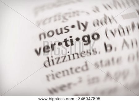 Selective Focus On The Word Vertigo. Many More Word Photos In My Portfolio.
