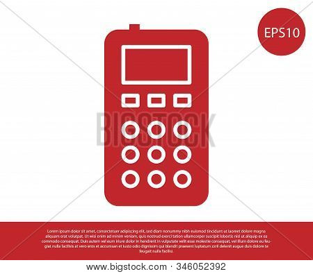 Red Remote Control Icon Isolated On White Background. Vector Illustration