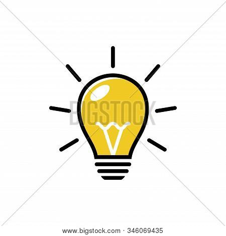 Bulb Light Vector Icon. Lighting Electric Lamp.light Bulb Icon Vector, Isolated On Background. Elect