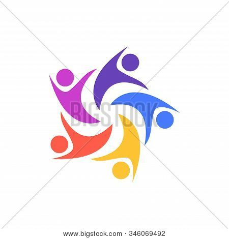 Colorful Circle Star United Community Logo, Teamwork Icon, Community Logo Template