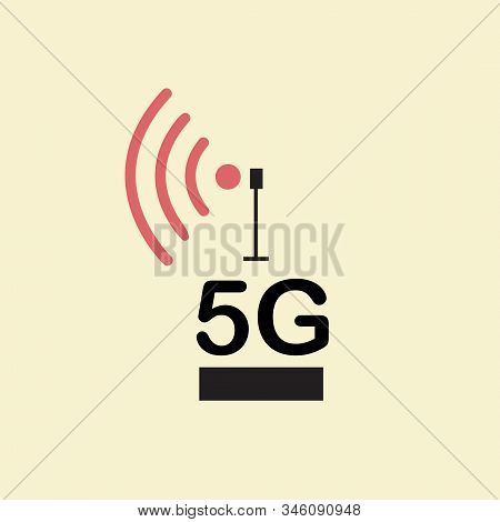 Vector Technology Icon Network Sign 5g. Illustration 5g Internet Symbol In Flat Line Minimalism Styl
