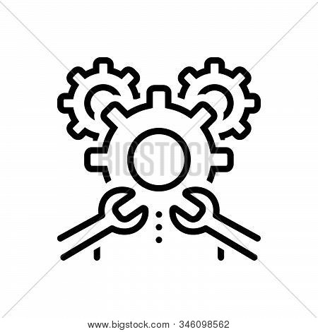 Black Line Icon For Machinist Setting Tool Repair Maintenance Machinery