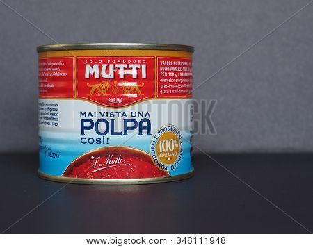 Parma - Jan 2020: Mutti Tomato Can