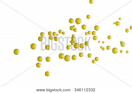Some Yellow Liqiud Drops Is Isolated Over White