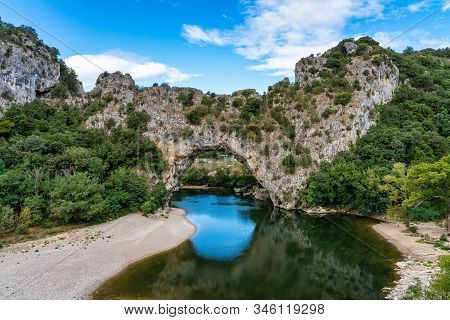 Pont Darc, Rock Arch Over The Ardeche River In France