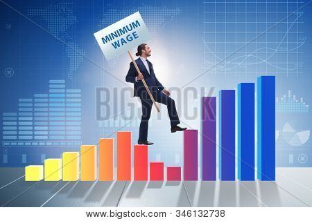 Concept of minimum wage with businessman