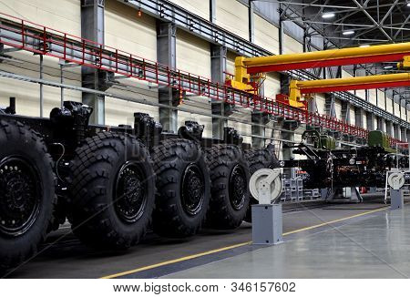 Super Heavy Duty Machine With More Wheels For Ballistic Missile Transport And Non-standard Cargo. In