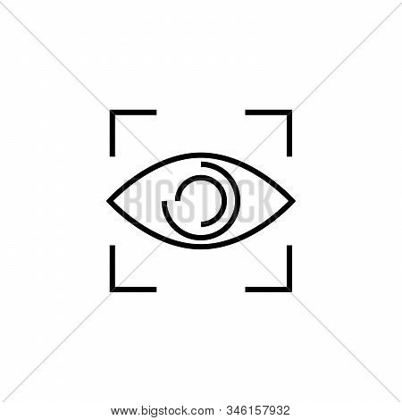 Viewfinder Eye Vector Icon Symbol. Eye In Camera Focus. Stock Vector Illustration Isolated On White 