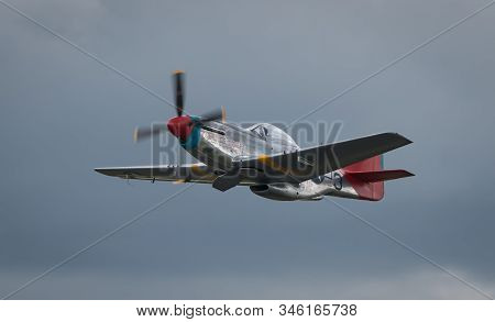Hampshire, Uk - July, 2016: A World War Ii P-51 Mustang In Flight. July 16, 2016 Hampshire, England