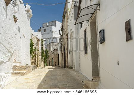 White Buildings Of Ginosa Di Puglia, Taranto, Apulia, Southern Italy, Historic Town